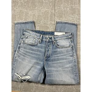 Rag & Bone Rosa Mid Rise Boyfriend Distressed Boho Jean Womens 26
